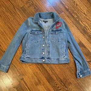 JCrew Blue Denim Jacket with adorable Red heart!